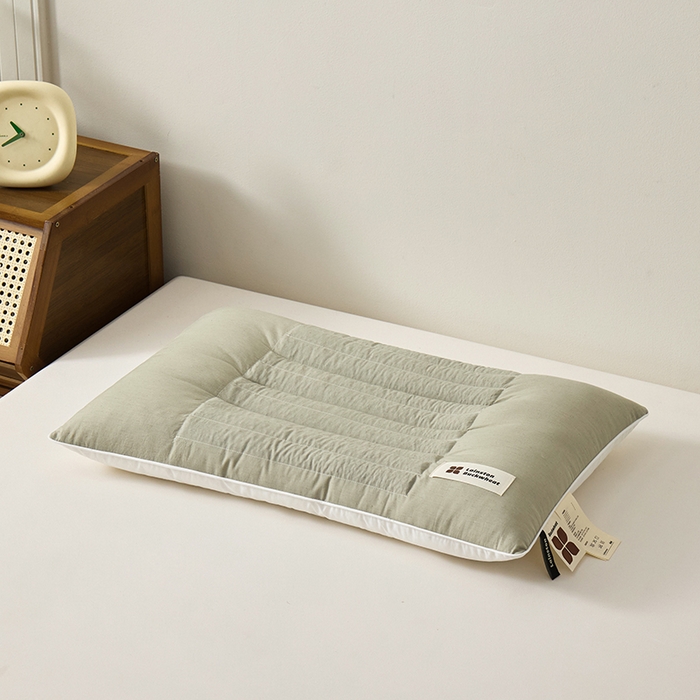 圣之寐 2025新款草本苦荞健康睡眠护颈枕头枕芯 护颈低枕-春绿