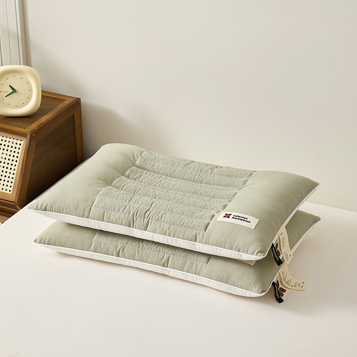 91家纺网 家纺一手货源 找家纺 圣之寐 2025新款草本苦荞健康睡眠护颈枕头枕芯 护颈低枕-春绿