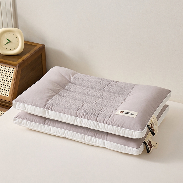 91家纺网 家纺一手货源 找家纺 圣之寐 2025新款草本苦荞健康睡眠护颈枕头枕芯 护颈中枕-冬灰