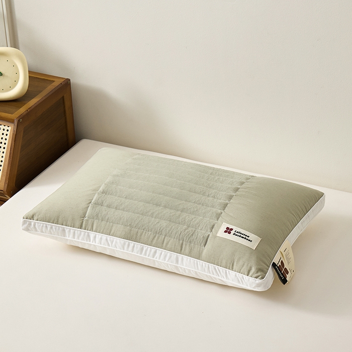 圣之寐 2025新款草本苦荞健康睡眠护颈枕头枕芯 酒店高枕-春绿