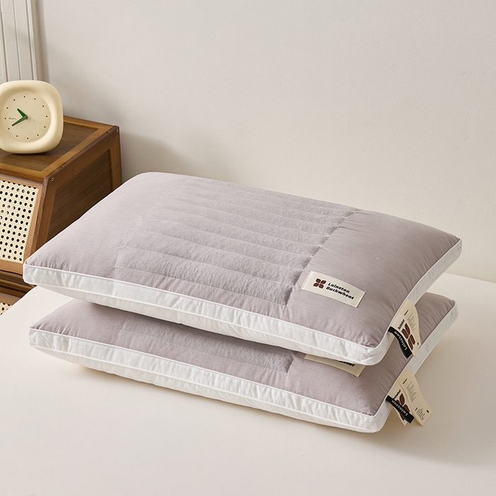 91家纺网 家纺一手货源 找家纺 圣之寐 2025新款草本苦荞健康睡眠护颈枕头枕芯 酒店高枕-冬灰