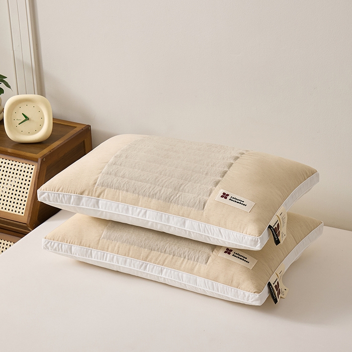 91家纺网 家纺一手货源 找家纺 圣之寐 2025新款草本苦荞健康睡眠护颈枕头枕芯 酒店高枕-秋黄