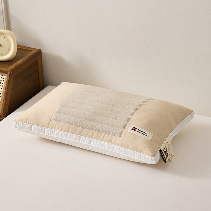 圣之寐 2025新款草本苦荞健康睡眠护颈枕头枕芯 酒店高枕-秋黄