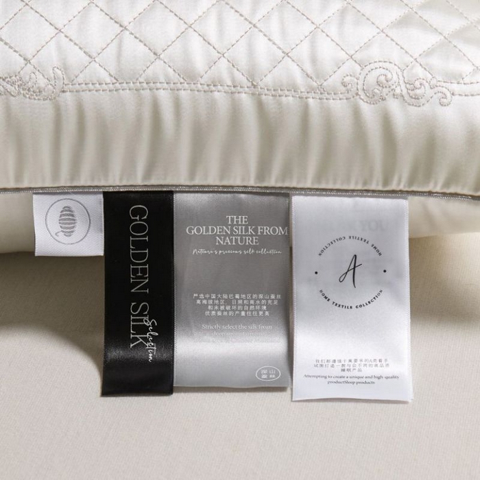 91家纺网 家纺一手货源 找家纺 圣之寐 2025新款蚕丝刺绣养 颜枕枕头枕芯 单边中枕