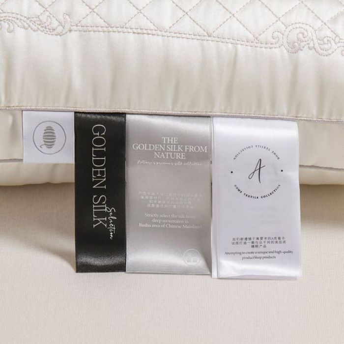 91家纺网 家纺一手货源 找家纺 圣之寐 2025新款蚕丝刺绣养 颜枕枕头枕芯 立体高枕