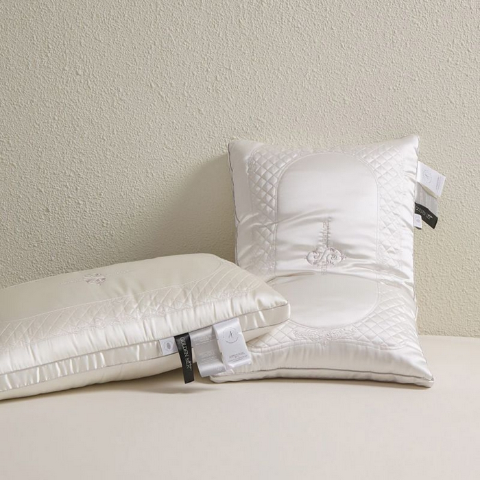 91家纺网 家纺一手货源 找家纺 圣之寐 2025新款蚕丝刺绣养 颜枕枕头枕芯 立体高枕