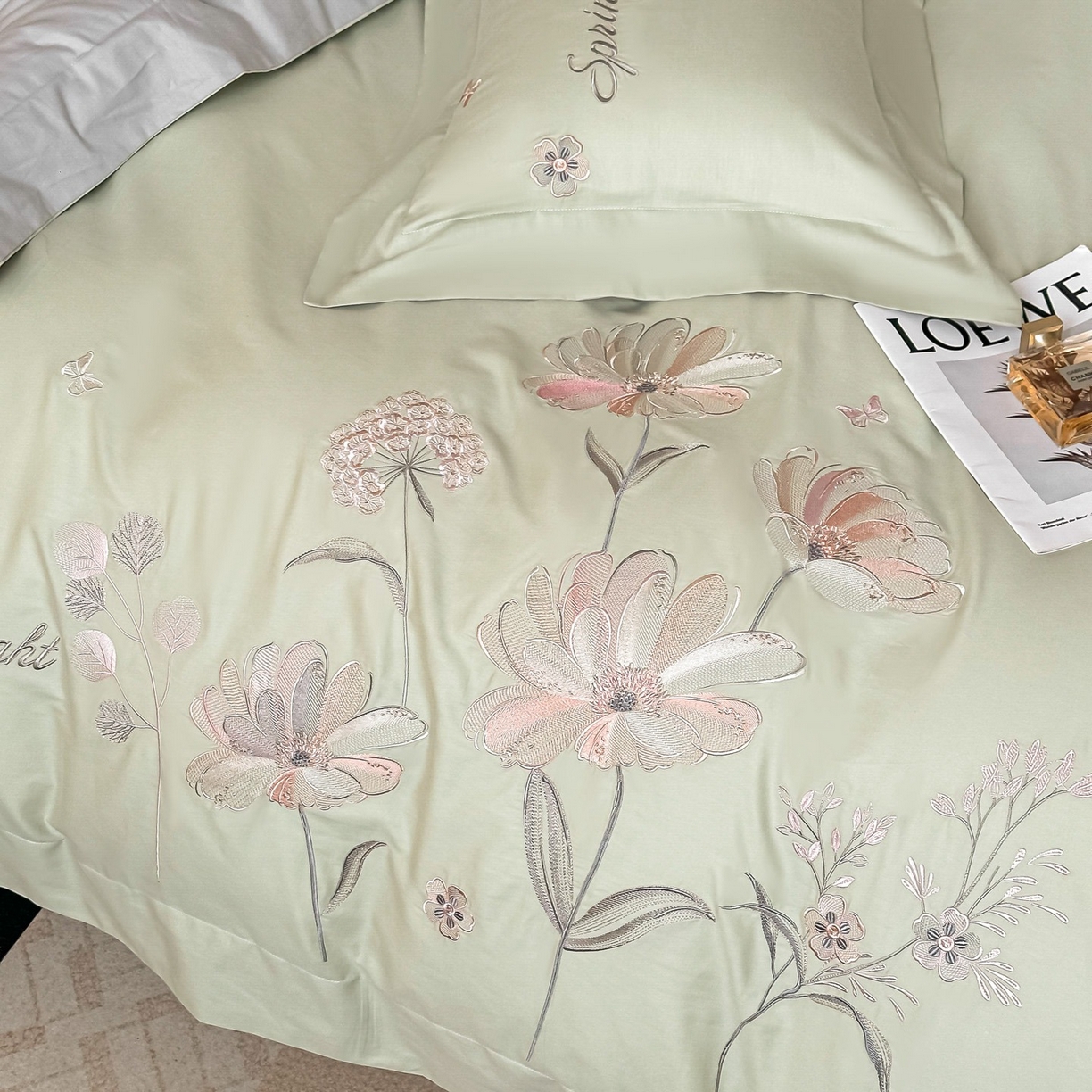 91家纺网 家纺一手货源 找家纺 （总）博之洋婚庆 2025新款纯棉全棉长绒棉刺绣绣花高端礼盒四件套-花之语系列