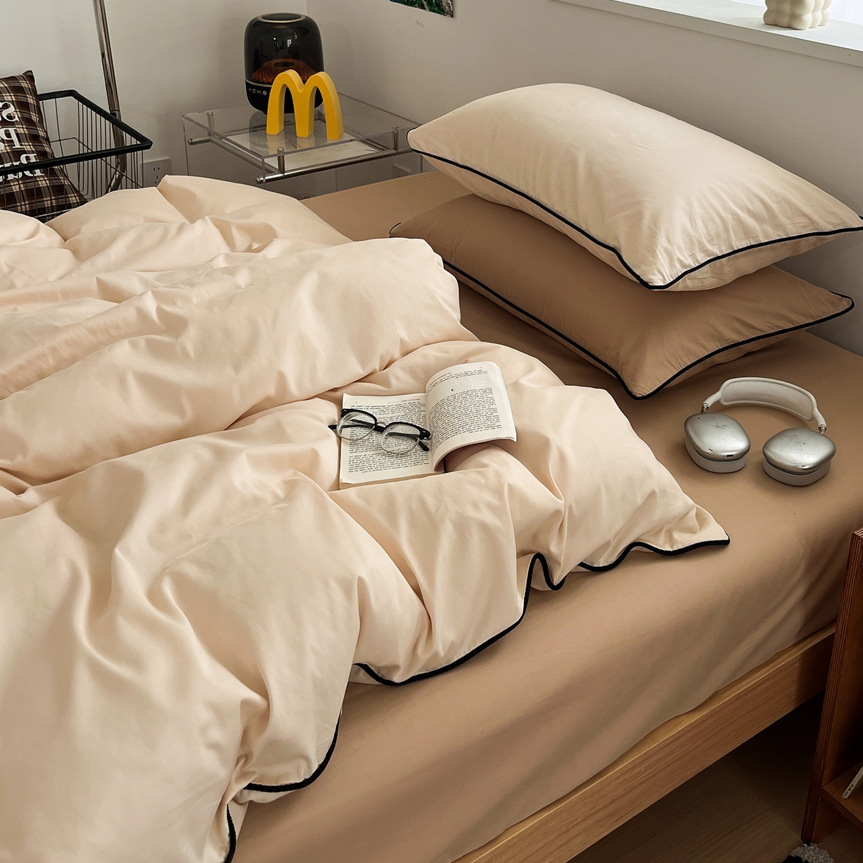 91家纺网 家纺一手货源 找家纺 （总）三朵家纺 2025新款50支加厚全棉纯棉磨毛混搭四件套-美拉德系列