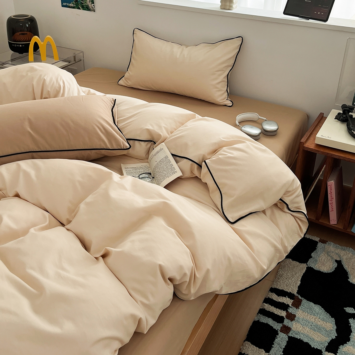 91家纺网 家纺一手货源 找家纺 （总）三朵家纺 2025新款50支加厚全棉纯棉磨毛混搭四件套-美拉德系列