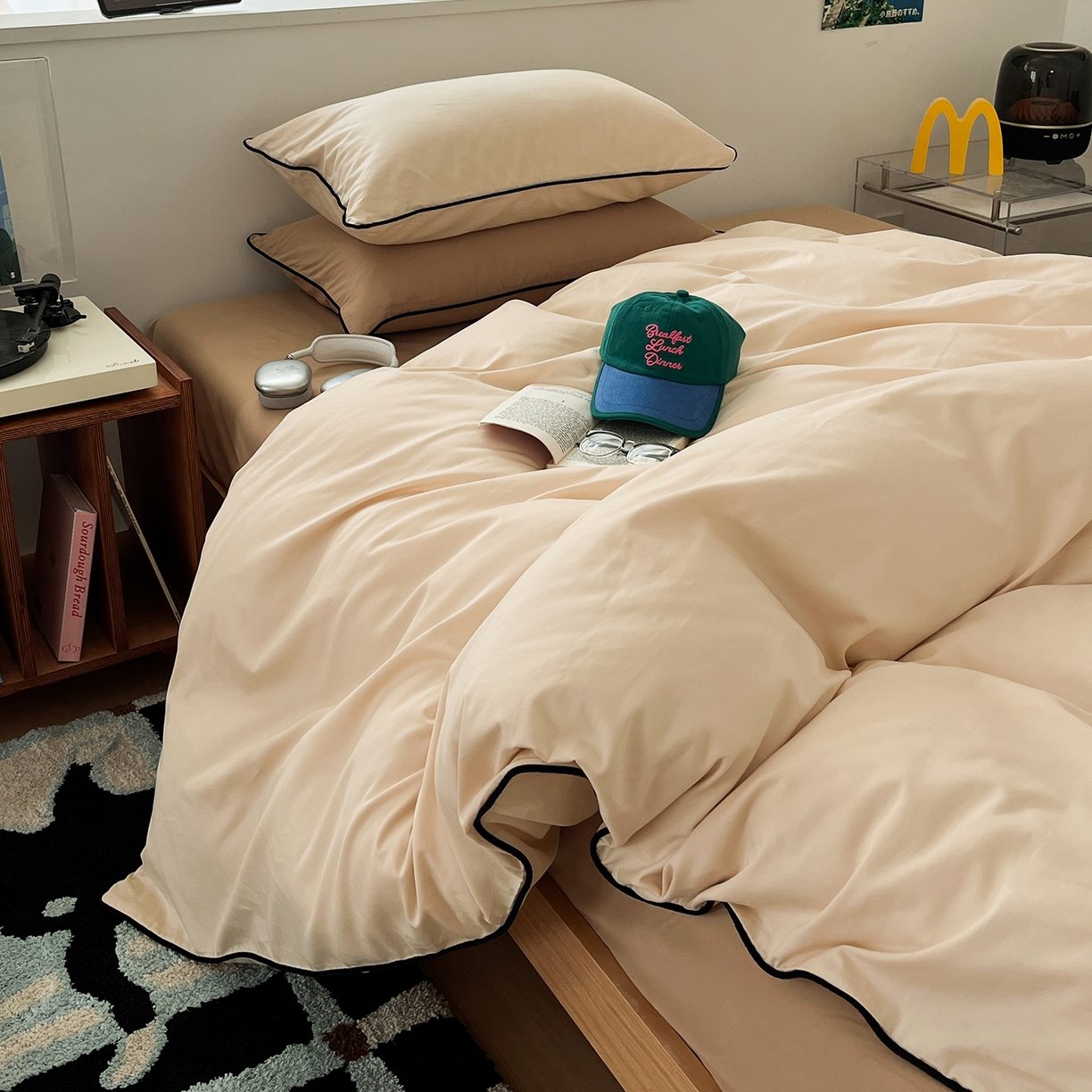 91家纺网 家纺一手货源 找家纺 （总）三朵家纺 2025新款50支加厚全棉纯棉磨毛混搭四件套-美拉德系列