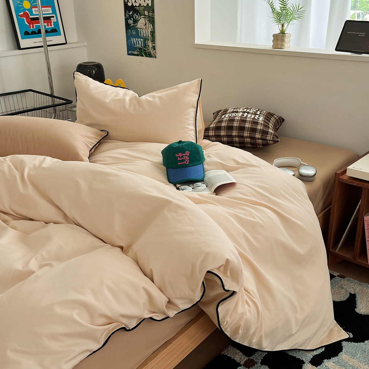 91家纺网 家纺一手货源 找家纺 （总）三朵家纺 2025新款50支加厚全棉纯棉磨毛混搭四件套-美拉德系列