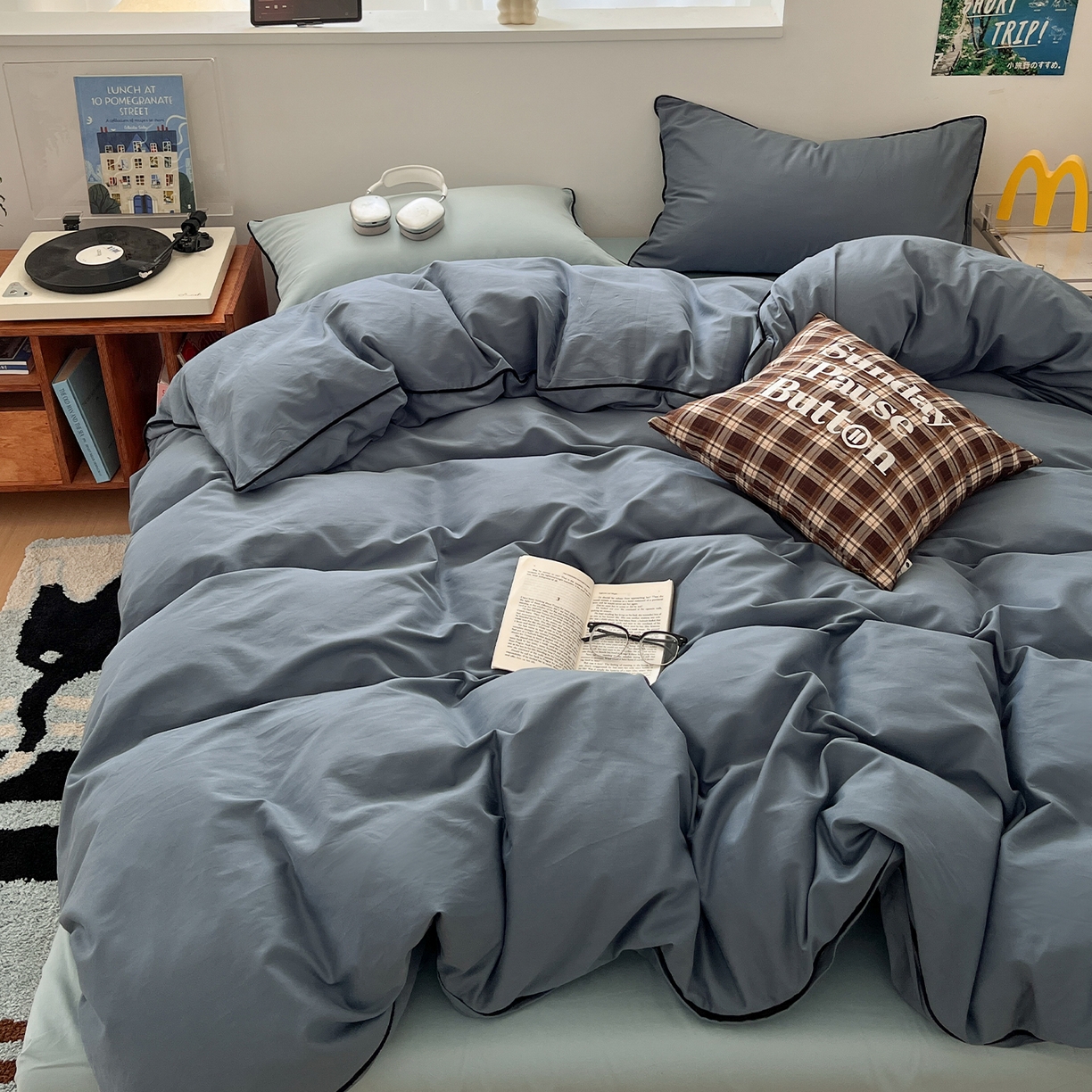 91家纺网 家纺一手货源 找家纺 （总）三朵家纺 2025新款50支加厚全棉纯棉磨毛混搭四件套-美拉德系列