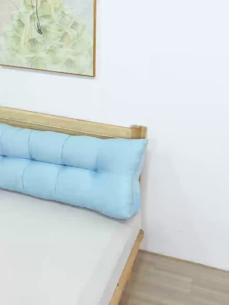 91家纺网 家纺一手货源 找家纺 沐沐家纺 2026新款纯色磨毛布三角靠垫不带头枕款 蓝色