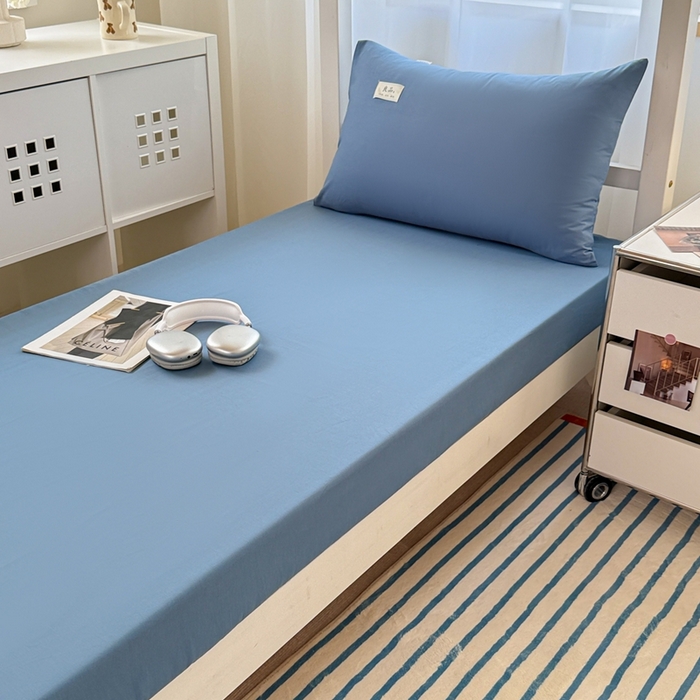 91家纺网 家纺一手货源 找家纺 （总）眠博士 2025新款A类40支13372全棉纯棉纯色学生床三件套