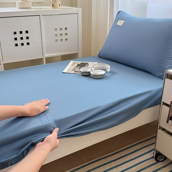 91家纺网 家纺一手货源 找家纺 （总）眠博士 2025新款A类40支13372全棉纯棉纯色学生床三件套