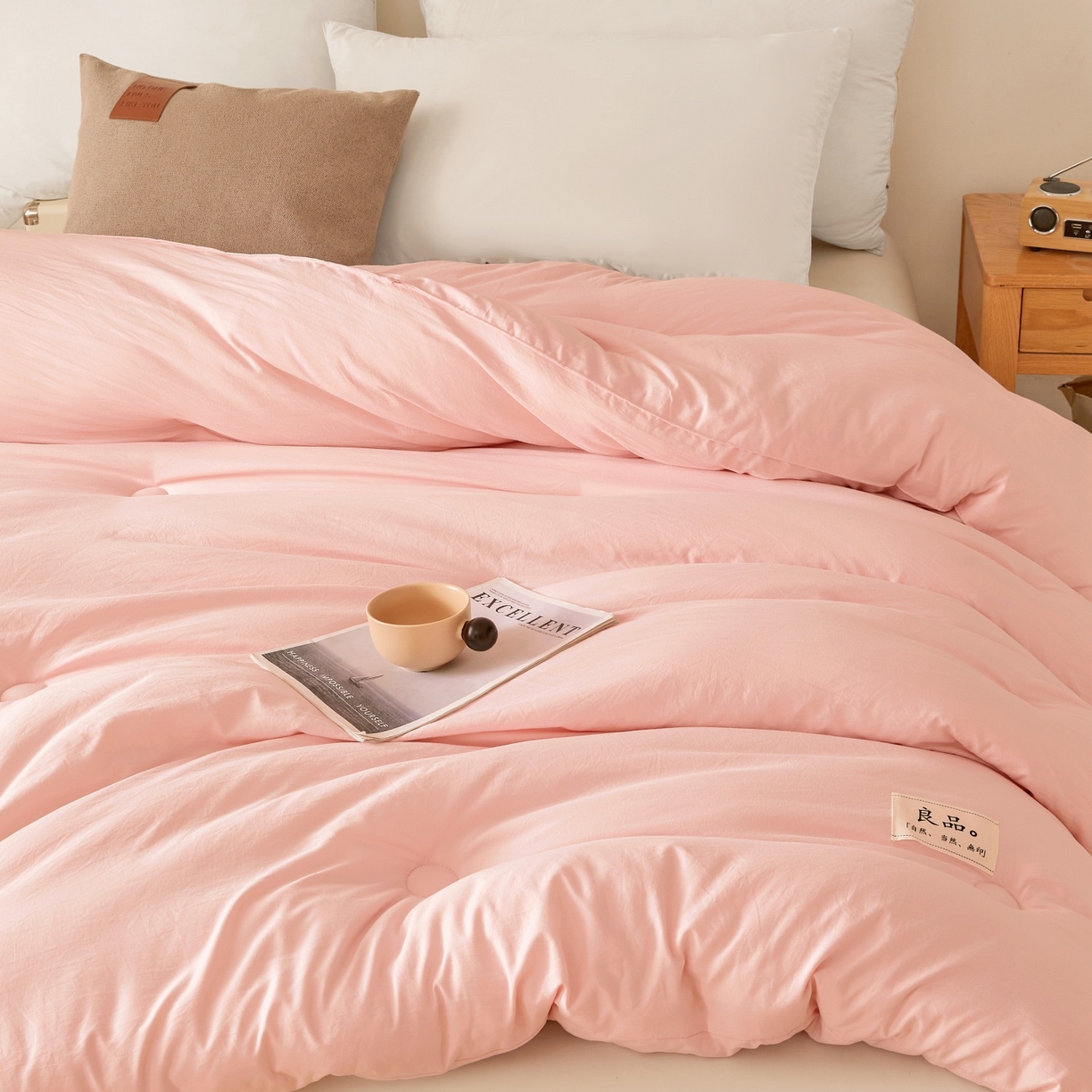 91家纺网 家纺一手货源 找家纺 仁凯家纺 2025新款A类良品大豆被 春秋被 冬被 夏凉被 学生被（提供买家秀检测报告） 胭脂粉