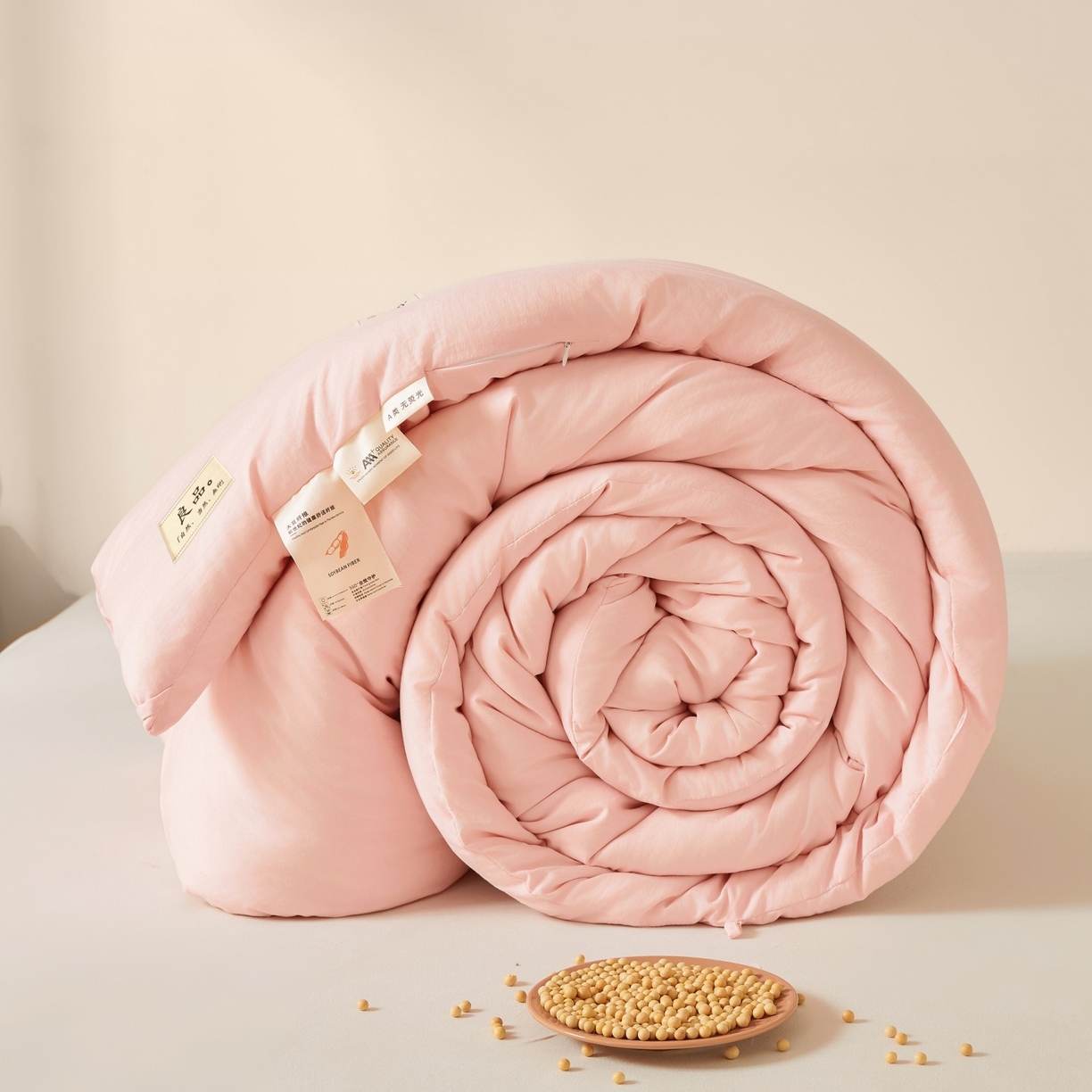 91家纺网 家纺一手货源 找家纺 仁凯家纺 2025新款A类良品大豆被 春秋被 冬被 夏凉被 学生被（提供买家秀检测报告） 胭脂粉