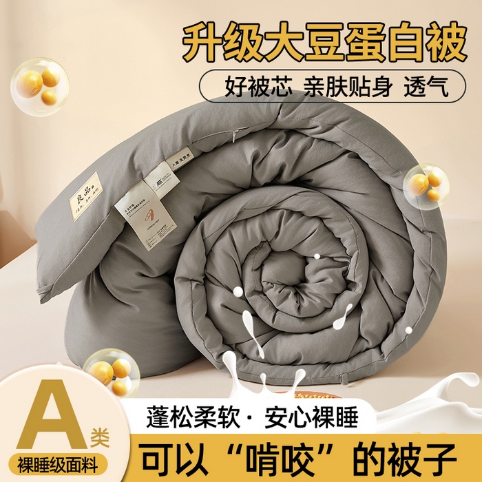 91家纺网 家纺一手货源 找家纺 仁凯家纺 2025新款A类良品大豆被 春秋被 冬被 夏凉被 学生被（提供买家秀检测报告） 暮云灰