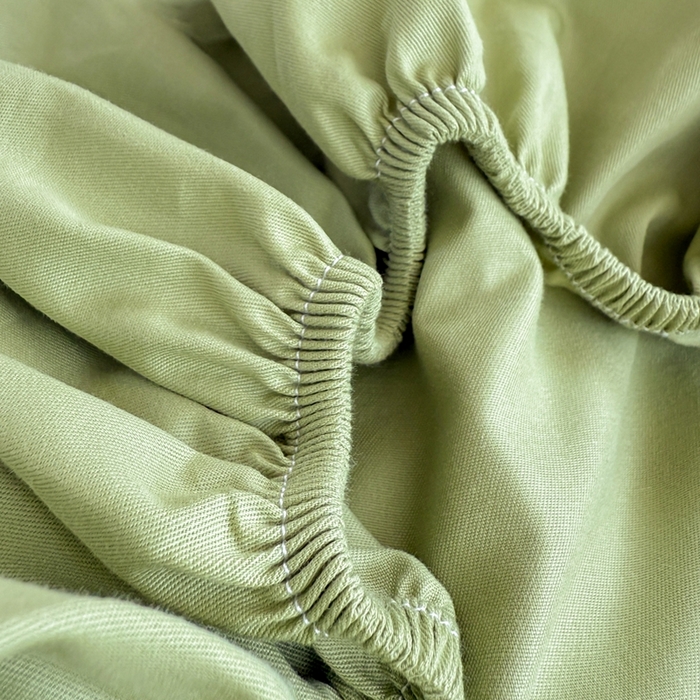 91家纺网 家纺一手货源 找家纺 眠博士 2025新款A类40支13372全棉纯棉纯色学生床三件套 浅绿