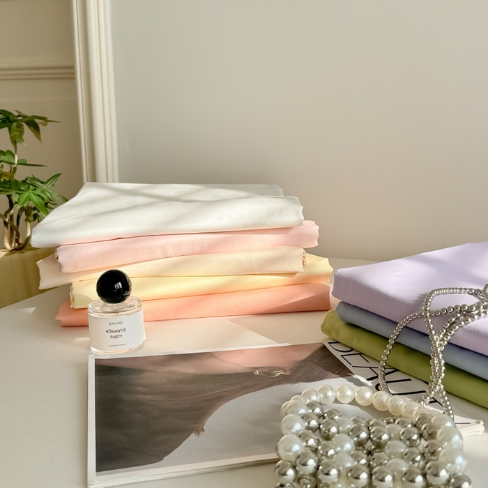 91家纺网 家纺一手货源 找家纺 眠博士 2025新款A类40支13372全棉纯棉纯色学生床三件套 组合图仅供参考