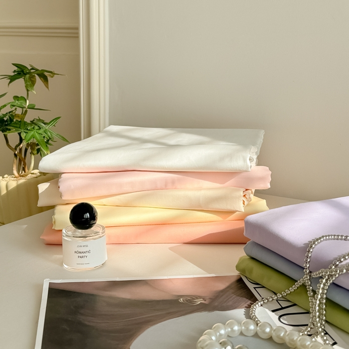 91家纺网 家纺一手货源 找家纺 眠博士 2025新款A类40支13372全棉纯棉纯色学生床三件套 组合图仅供参考