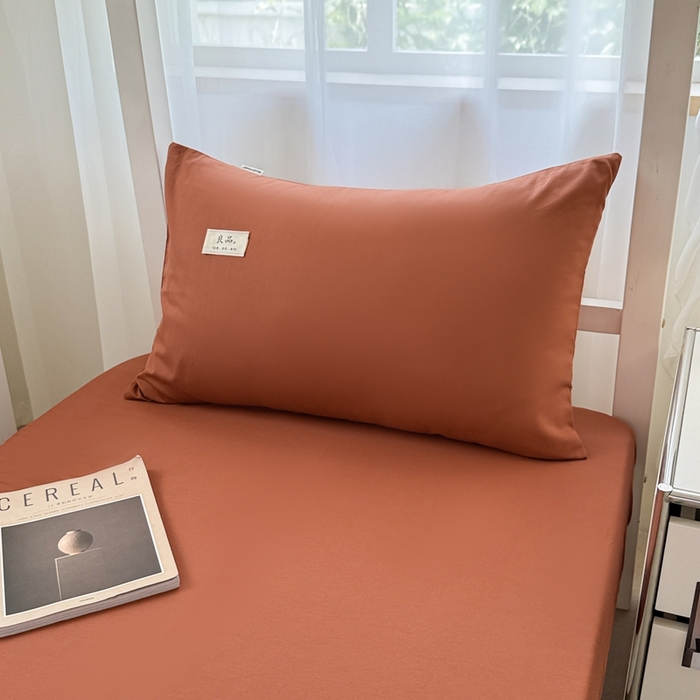 91家纺网 家纺一手货源 找家纺 眠博士 2025新款A类40支13372全棉纯棉纯色学生床三件套 咖啡色