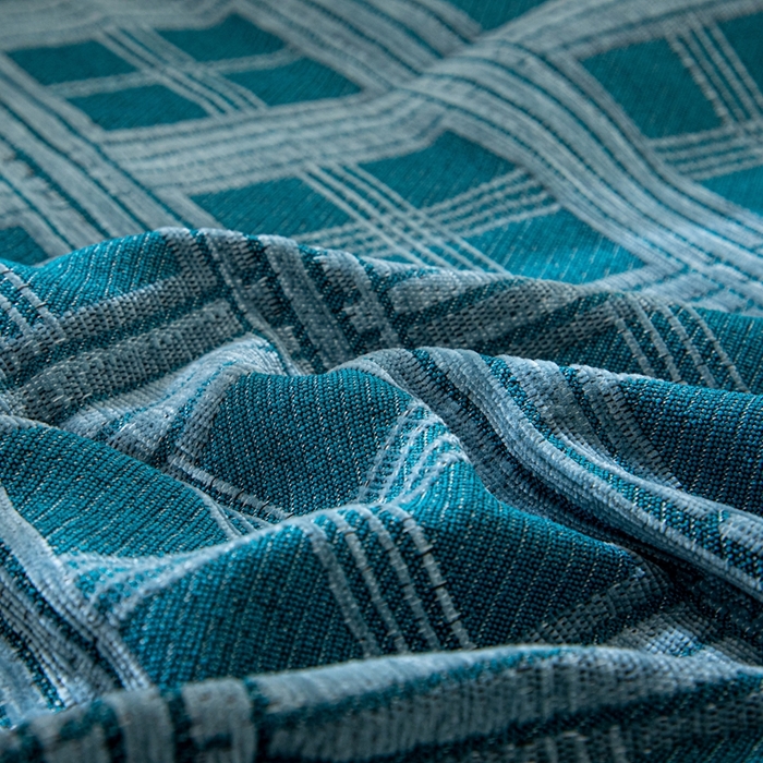 91家纺网 家纺一手货源 找家纺 沐沐家纺 2026新款无印风沙发巾 深蓝格纹