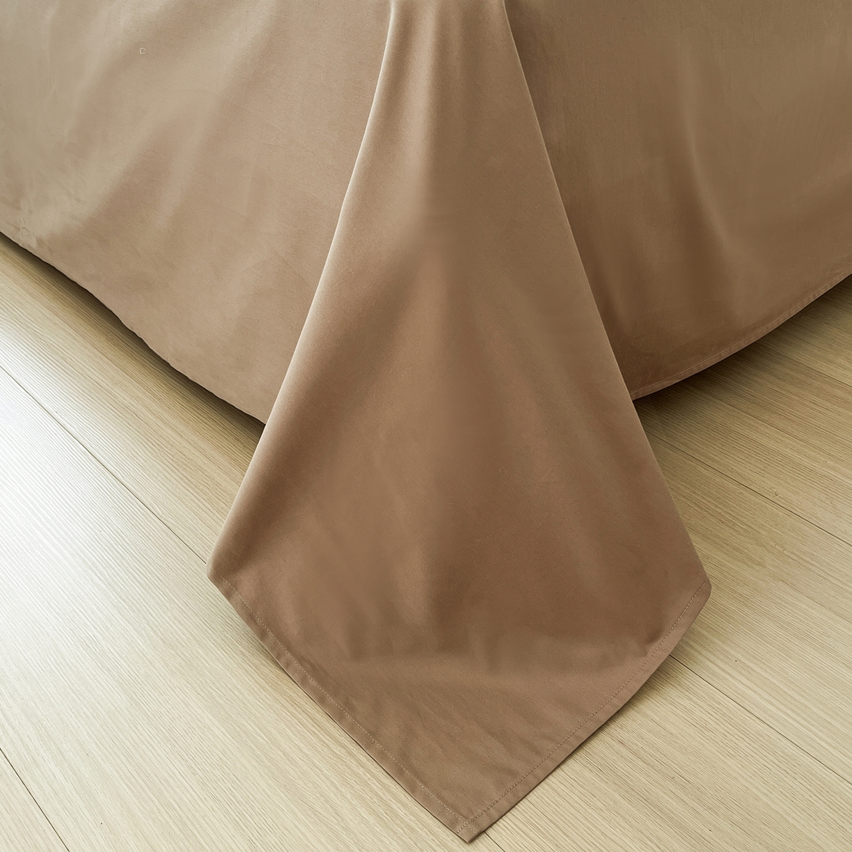 91家纺网 家纺一手货源 找家纺 三朵家纺 2025新款50支加厚全棉纯棉磨毛混搭四件套-美拉德系列 天橙色