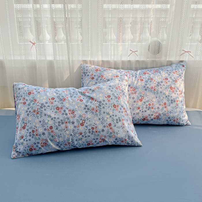 91家纺网 家纺一手货源 找家纺 朵朵家纺2025直播云感床单款三四件套水洗简约风小碎花被套床笠三四件套幽兰