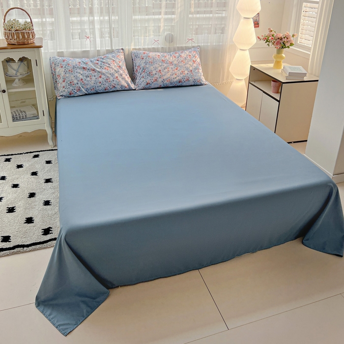 91家纺网 家纺一手货源 找家纺 朵朵家纺2025直播云感床单款三四件套水洗简约风小碎花被套床笠三四件套幽兰