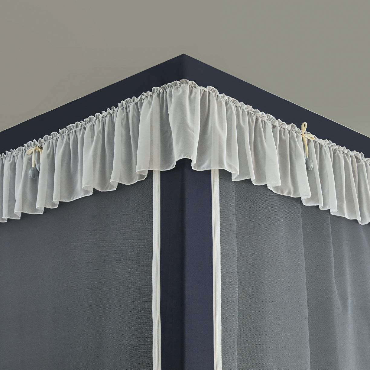 91家纺网 家纺一手货源 找家纺 艾晶美家纺有限公司 2025新款公主学生全包上下铺遮光床帘学生蚊帐 宝蓝