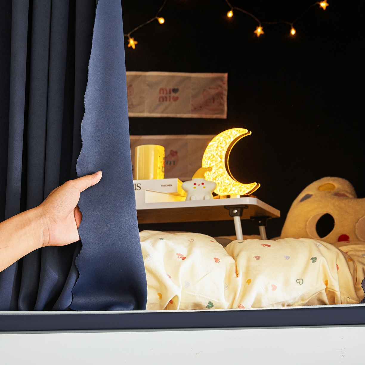 91家纺网 家纺一手货源 找家纺 艾晶美家纺有限公司 2025新款公主学生全包上下铺遮光床帘学生蚊帐 宝蓝