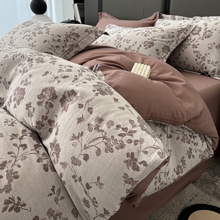 91家纺网 家纺一手货源 找家纺 （总）锦彩家居 2025新款A类60支全棉纯棉色织提花四件套-复古风系列