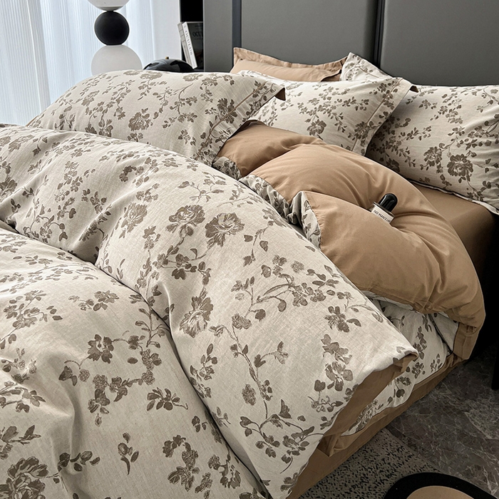 91家纺网 家纺一手货源 找家纺 （总）锦彩家居 2025新款A类60支全棉纯棉色织提花四件套-复古风系列