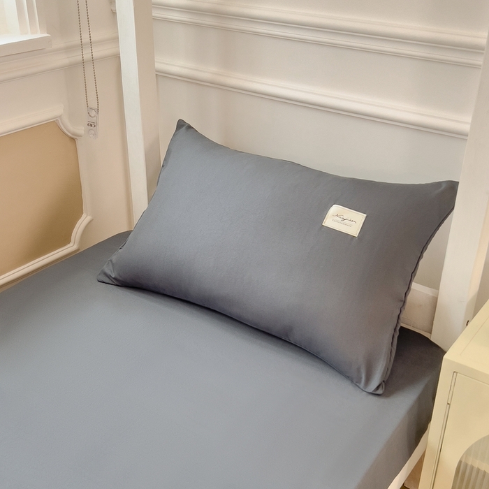 91家纺网 家纺一手货源 找家纺 宝士康家纺 2025新款亲肤水洗棉学生床笠款六件套 英伦蓝