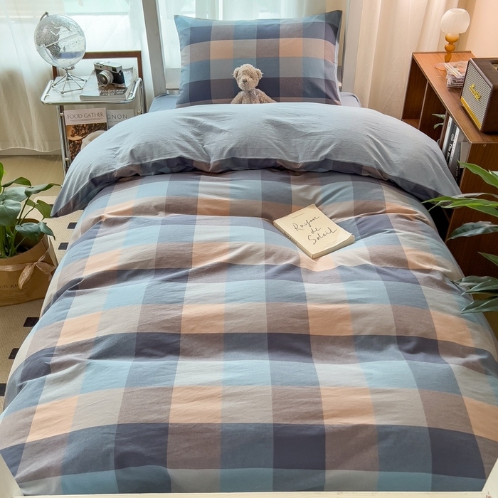 91家纺网 家纺一手货源 找家纺 宝士康家纺 2025新款亲肤水洗棉学生床笠款六件套 玉小格