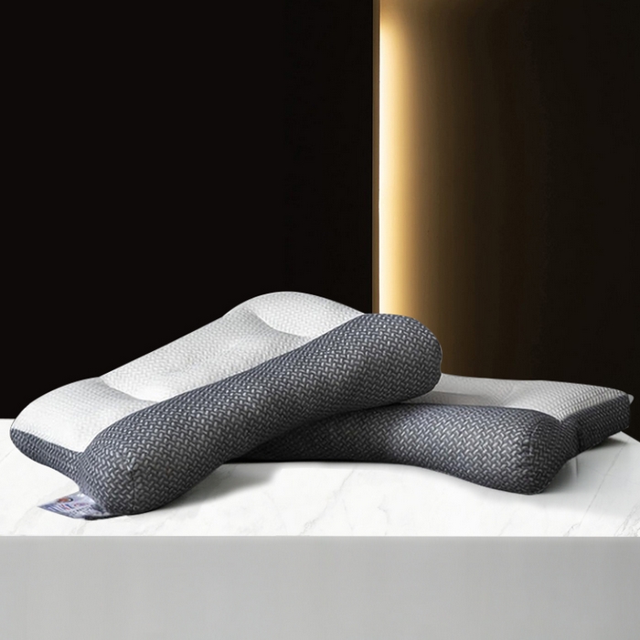 91家纺网 家纺一手货源 找家纺 蝶飞舞 2025新款针织棉反牵引枕头枕芯护颈枕芯 牵引枕 灰色 40*60cm