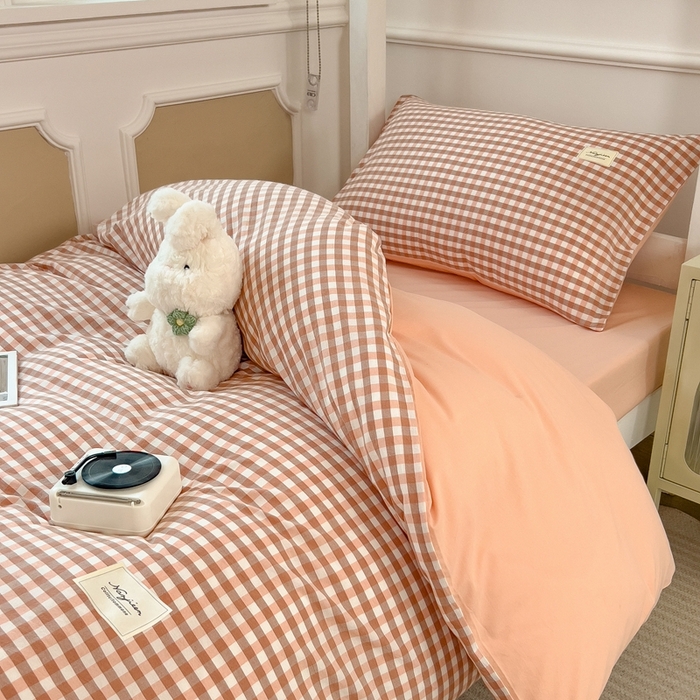 91家纺网 家纺一手货源 找家纺 宝士康家纺 2025新款亲肤水洗棉学生床笠款六件套 玉小格