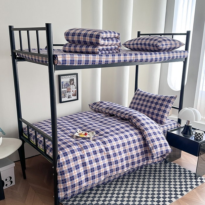 91家纺网 家纺一手货源 找家纺 （总）2025水洗棉印花学生宿舍六件套 羽丝绒床垫床单款六件套