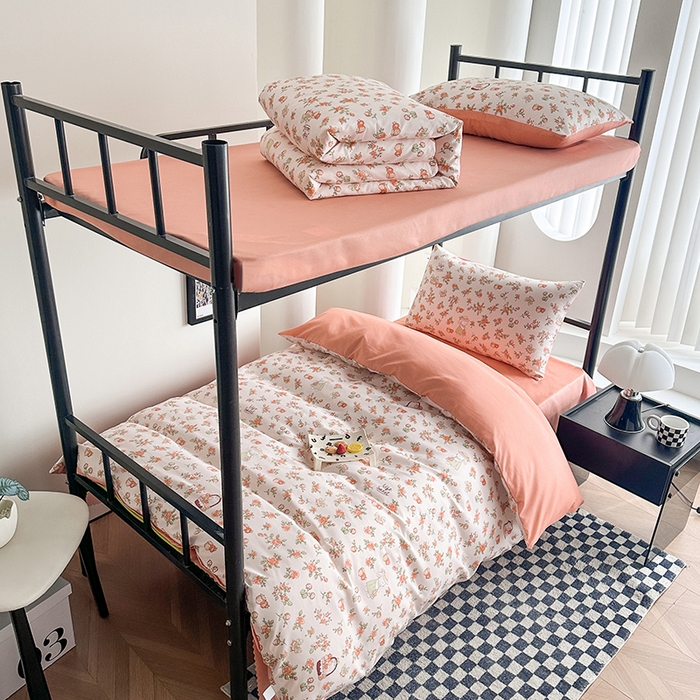 91家纺网 家纺一手货源 找家纺 （总）2025水洗棉印花学生宿舍六件套 羽丝绒床垫床单款六件套