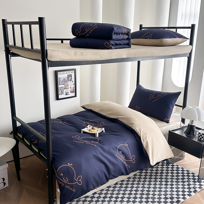 91家纺网 家纺一手货源 找家纺 （总）2025水洗棉印花学生宿舍六件套 羽丝绒床垫床单款六件套