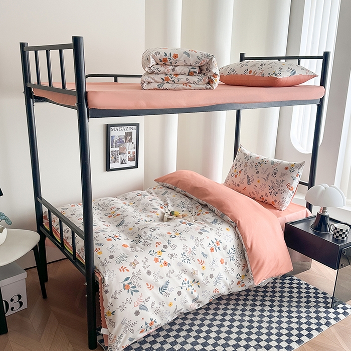 91家纺网 家纺一手货源 找家纺 （总）2025水洗棉印花学生宿舍六件套 羽丝绒床垫床单款六件套