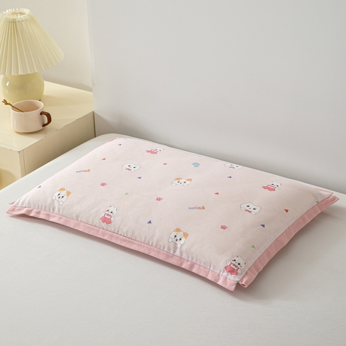 91家纺网 家纺一手货源 找家纺 （总）大熊枕芯 2025新款全棉双层纱儿童棉花枕枕头枕芯