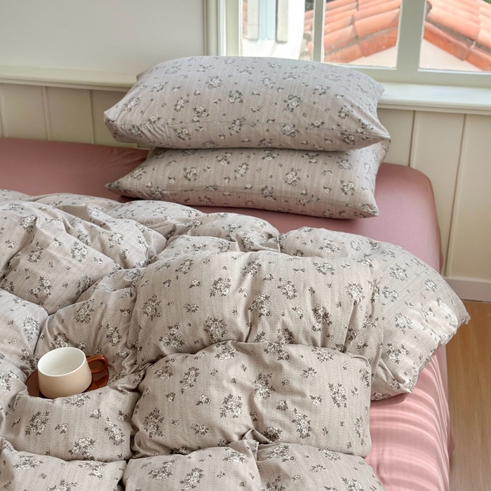 91家纺网 家纺一手货源 找家纺 博尔菲 2025新款全棉针织棉四件套 卡底国风芍药