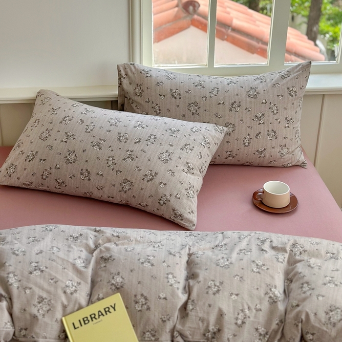 91家纺网 家纺一手货源 找家纺 博尔菲 2025新款全棉针织棉四件套 卡底国风芍药