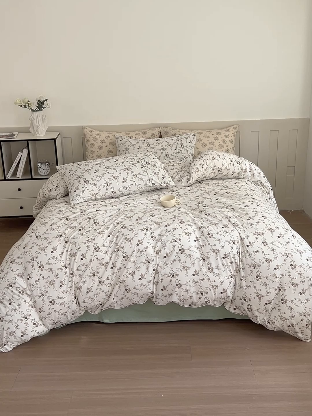 91家纺网 家纺一手货源 找家纺 博尔菲 2025新款全棉针织棉四件套 米底春藤杜鹃