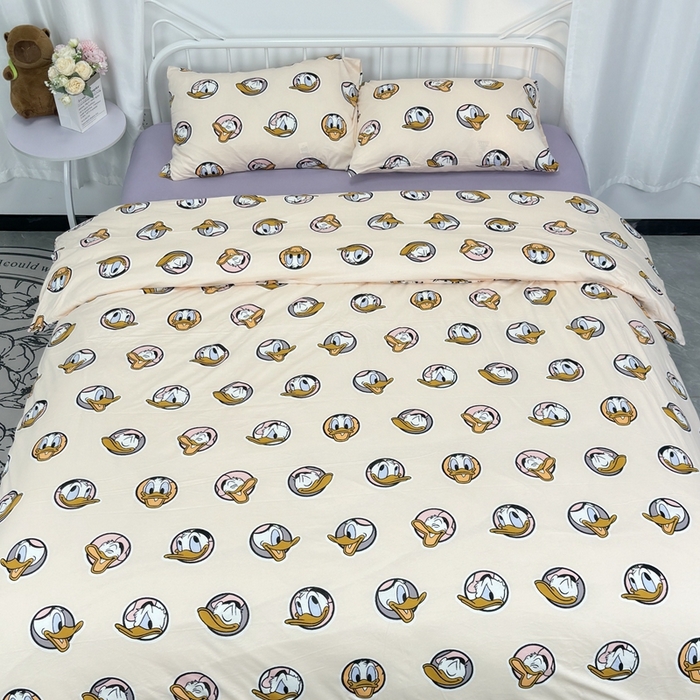 博尔菲 2025新款全棉针织棉四件套 米底唐老鸭