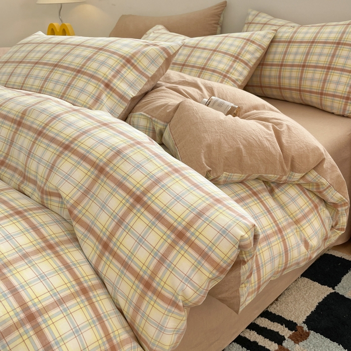 91家纺网 家纺一手货源 找家纺 （总）ab家纺 2025新款40支色织a类全棉水洗棉四件套