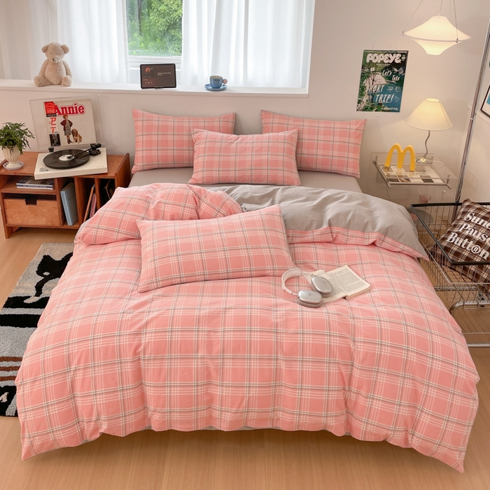 91家纺网 家纺一手货源 找家纺 （总）ab家纺 2025新款40支色织a类全棉水洗棉四件套