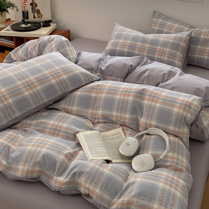 91家纺网 家纺一手货源 找家纺 （总）ab家纺 2025新款40支色织a类全棉水洗棉四件套